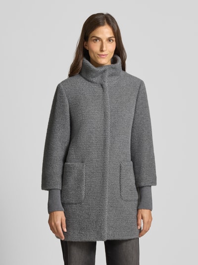 s.Oliver BLACK LABEL Regular fit lange jas met opstaande kraag Antraciet - 4