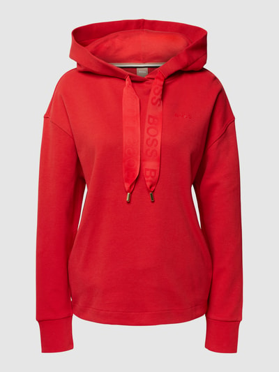 BOSS Black Women Hoodie mit Label-Print Modell 'ESANDRA' Rot 2