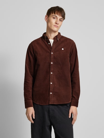 Carhartt Work In Progress Regular Fit Freizeithemd mit Button-Down-Kragen Modell 'MADISON' Mittelbraun 4