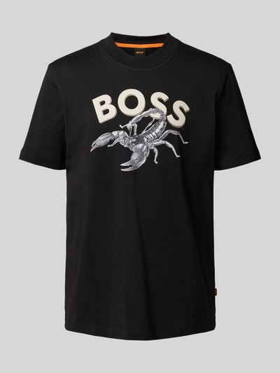 BOSS Orange T-Shirt mit Label-Motiv-Print Modell 'Bossfish' Black 2