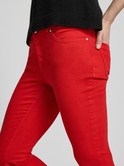 Oui Slim fit broek met verkort model Rood - 3