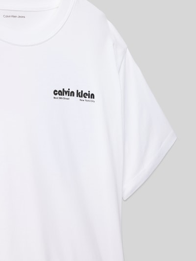 Calvin Klein Jeans Relaxed Fit T-Shirt mit Rundhalsausschnitt Modell 'GEO' Weiss 2