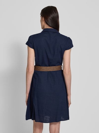 Apricot Minikleid aus Viskose-Leinen-Mix Marine 5