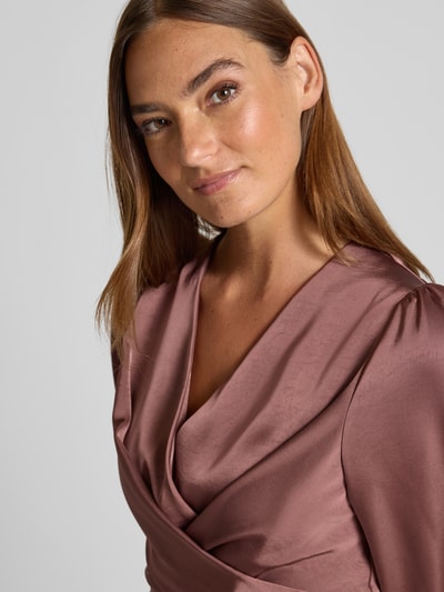 Neo Noir Bluzka z długim rękawem i dekoltem w serek Brudnoróżowy 3