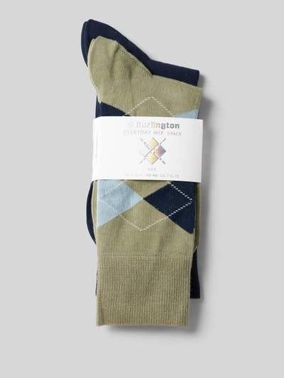 Burlington Socken mit Label-Detail im 2er-Pack Schilf 3