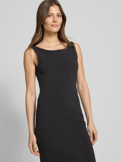 Emporio Armani Knielanges Kleid mit Strukturmuster Black 3