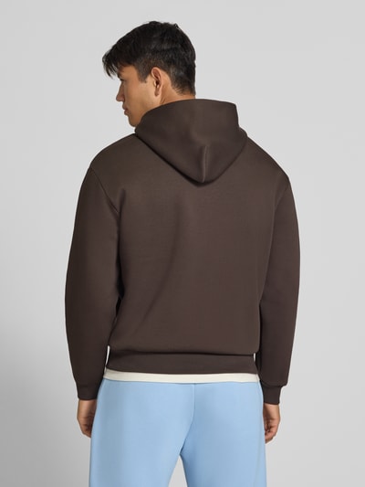 REVIEW Regular Fit Hoodie aus Baumwoll-Mix mit Label-Detail Dunkelbraun 5