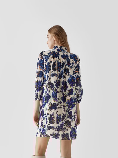 Diane von Furstenberg Knielanges Kleid mit floralem Muster Helltürkis 5