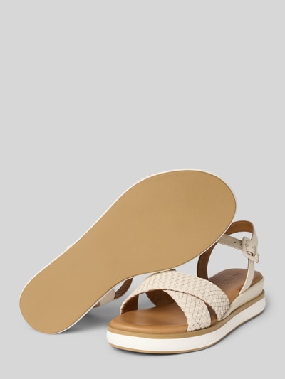 INUOVO Sandalette aus Leder in Flecht-Optik Offwhite 4