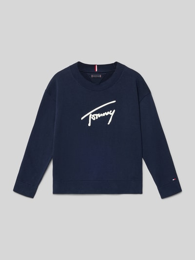Tommy Hilfiger Kids Regular Fit Strickpullover aus reiner Baumwolle Modell 'VARSITY' Marine 1
