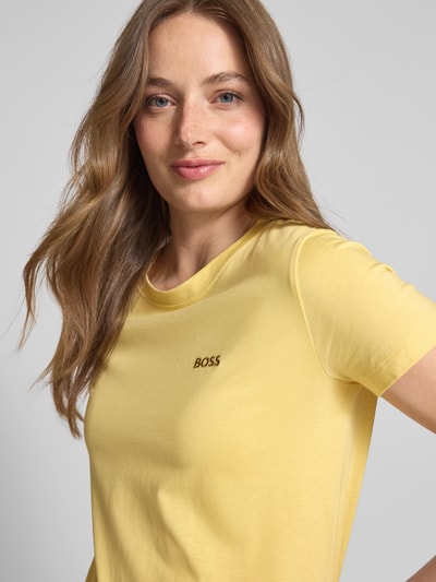 BOSS Orange T-Shirt mit Label-Stitching Modell 'Esogo' GELB 3