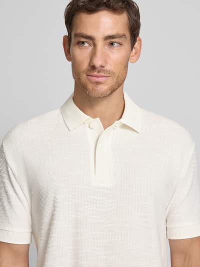 Marc O'Polo Relaxed Fit Poloshirt aus Baumwoll-Mix Offwhite 3