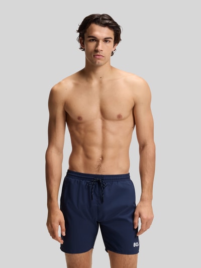 BOSS Regular Fit Badehose mit Logo-Print Modell 'STARFISH' Marine 3