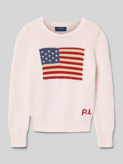 Polo Ralph Lauren Teens Strickpullover mit Motiv-Stitching Rosa 1