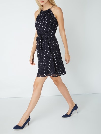 Jake*s Collection Kleid aus Chiffon mit Polka Dots Marine 1