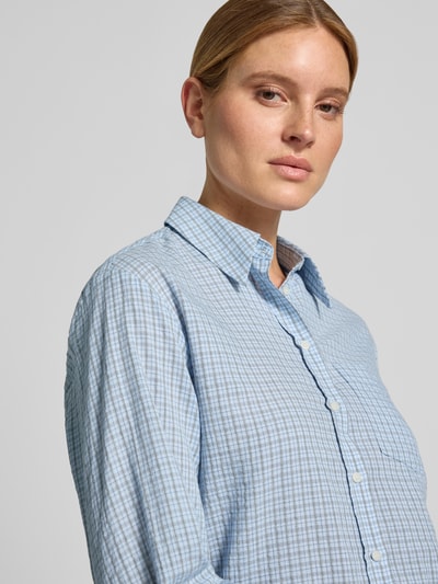 MANGO Relaxed Fit Hemdbluse aus reiner Baumwolle Modell 'CHUACKUA' Hellblau 3