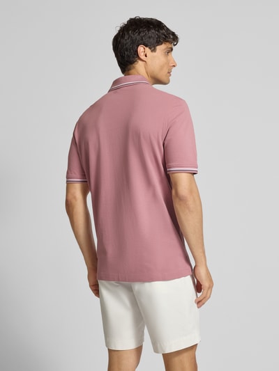 bugatti Poloshirt met korte knoopsluiting Oudroze - 5