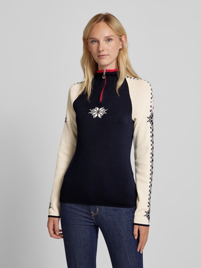 Dale of Norway Gebreide pullover met schipperskraag, model 'Geilo' Marineblauw - 4