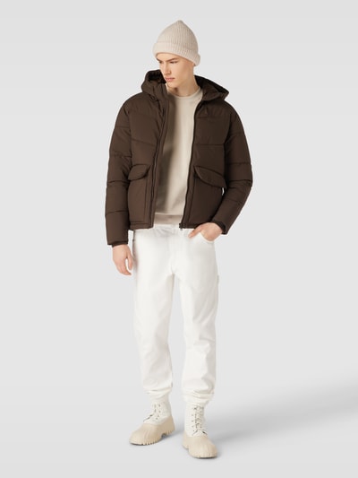 JACK & JONES Steppjacke mit durchgehendem Reißverschluss Schoko 1