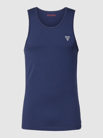 Guess Tanktop met labelprint, model 'CALEB HERO' Marineblauw - 1