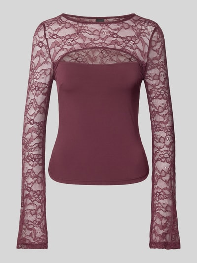 Gina Tricot Longsleeve mit Cut Out Bordeaux 1