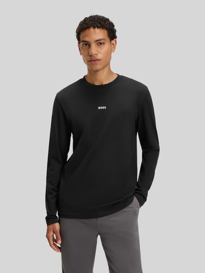 BOSS Orange Regular fit shirt met lange mouwen van katoenmix, model 'CHARK' Zwart - 4