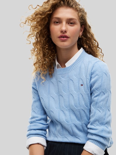 Tommy Hilfiger Regular Fit Pullover aus reiner Wolle  Hellblau 3