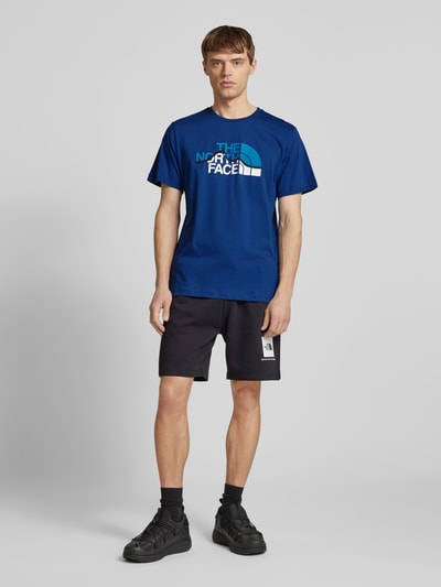 The North Face T-shirt met labelprint, model 'MOUNTAIN LINE' Donkerblauw - 1