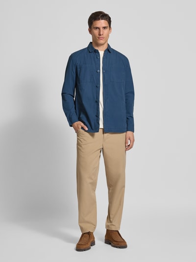 Barbour Slim fit overshirt van puur katoen, model 'RICKFELL' Jeansblauw - 1