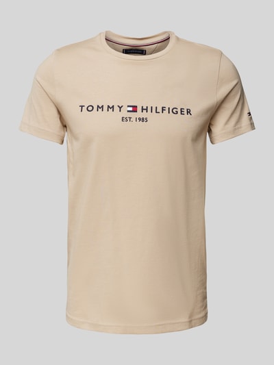 Tommy Hilfiger T-Shirt mit Label-Stitching Beige 2