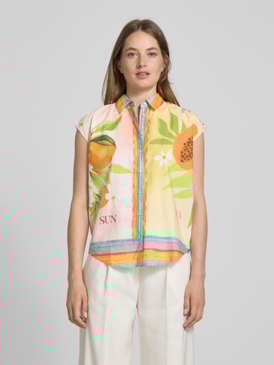 Emily Van den Bergh Regular fit blousetop met overhemdkraag Geel - 4