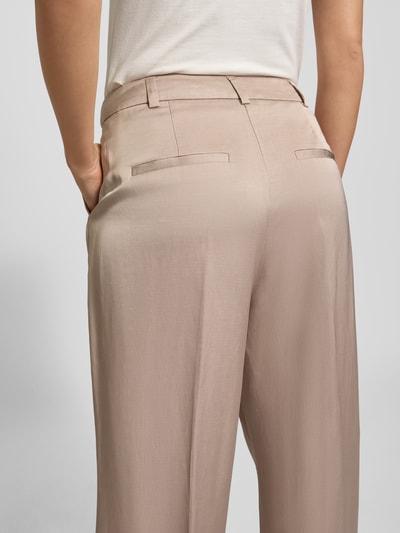 comma Wide Leg Stoffhose aus Viskose-Leinen-Mix Taupe 3