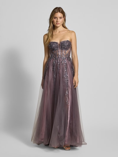 LUXUAR FASHION Abendkleid im Off-Shoulder-Look Taupe 4
