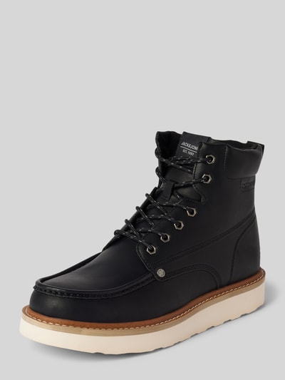 Jack & Jones Buty sznurowane z detalami z logo model ‘WARCHWAY’ Czarny 1