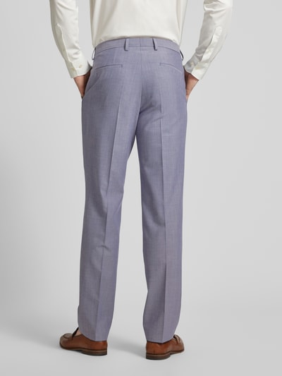 BOSS Regular fit pantalon met persplooien, model 'Leon' Bleu - 5