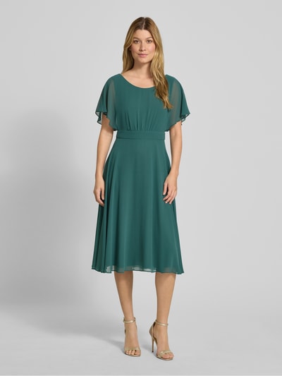 Vera Mont Knielange cocktailjurk met ronde hals Donkergroen - 4