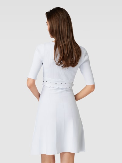 Liu Jo White Knielanges Kleid mit Strukturmuster Offwhite 5