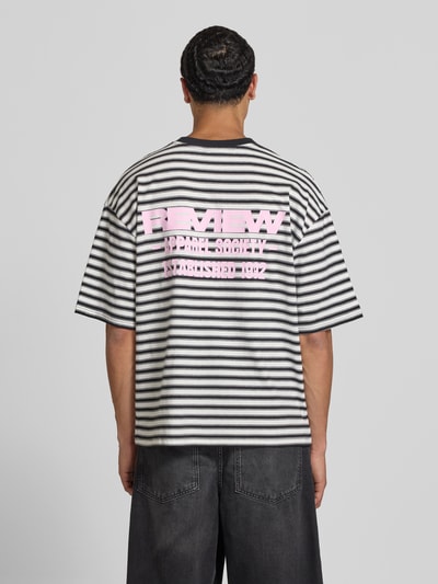 REVIEW Oversized T-Shirt mit Label-Stitching Black 5