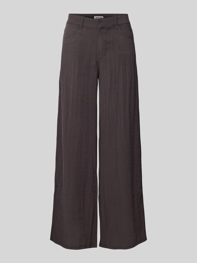 WEEKDAY Wide leg stoffen broek in kreuklook, model 'Sander' Zwart - 2