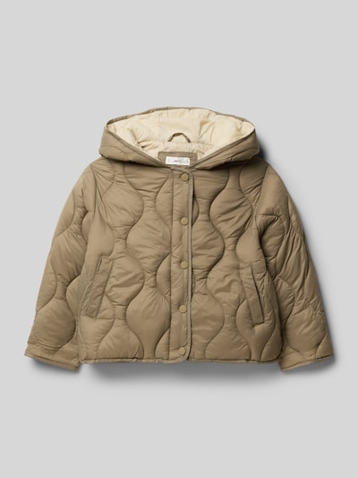 Mango Steppjacke mit Kapuze und Eingrifftaschen Modell 'carlota' Khaki 1
