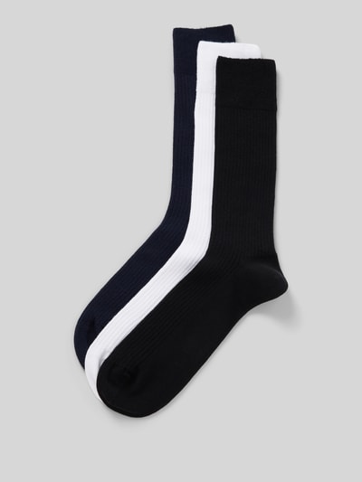 DillySocks Sokken met structuurmotief in een set van 3 paar, model 'Ribbed Black'  - 1