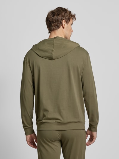 HUGO Hoodie met labelprint, model 'Laze' Olijfgroen - 5