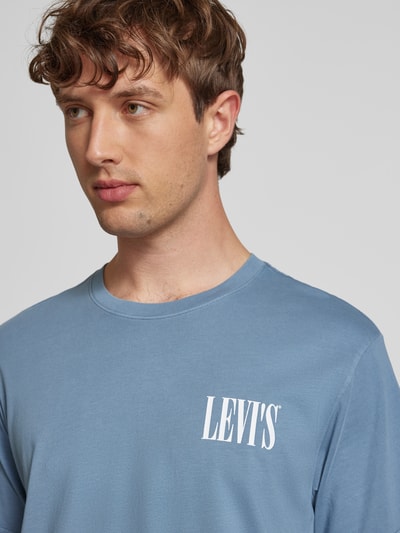 Levi's® T-shirt z nadrukiem z logo Szaroniebieski 3