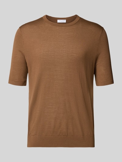 Tiger Of Sweden Bluzka z dzianiny z wełny z okrągłym dekoltem model ‘Connor’ Średniobrązowy 2