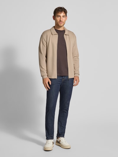 SELECTED HOMME Regular Fit Sweatjacke aus Viskose-Mix Modell 'EMANUEL' Beige 1