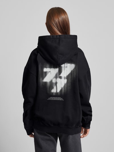 Pegador Oversized hoodie met labelprint, model 'SUTA' Zwart - 5