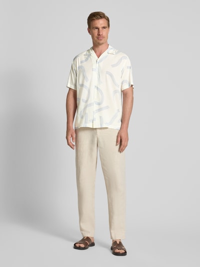 SELECTED HOMME Relaxed fit vrijetijdsoverhemd van een mix van katoen en modal Offwhite - 1