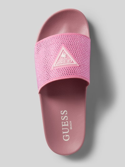 Guess Slides mit Paillettenbesatz Pink 3