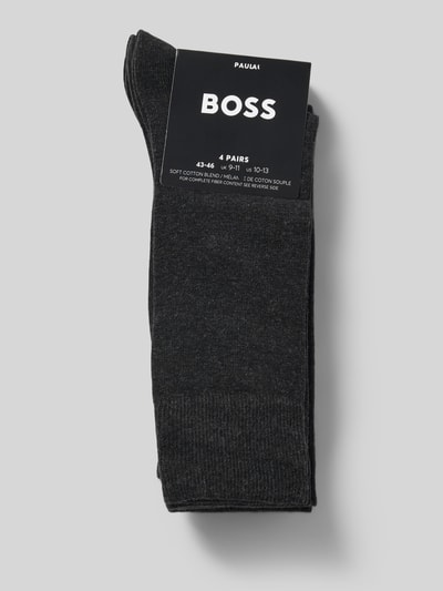 BOSS Socken mit Feinripp im 4er-Pack Anthrazit 3