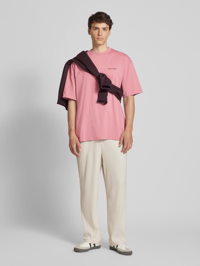 Pegador Oversized T-Shirt mit Label-Stitching Altrosa 1